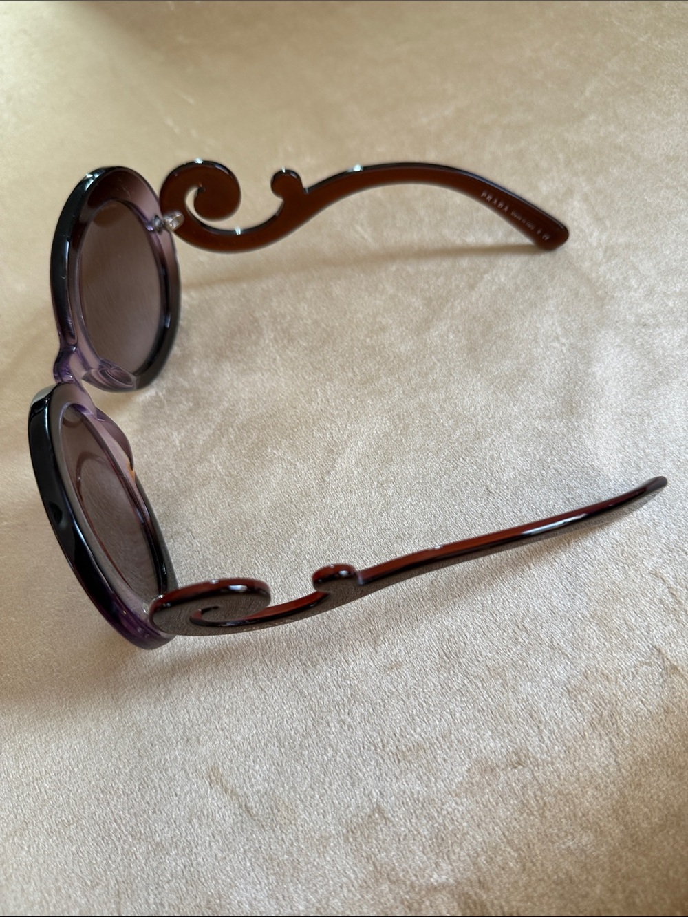 Prada Oversized Round Sunglasses in Translucent Purple - Picture 6 of 10